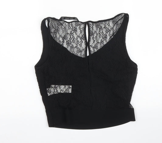 Womens UK Size XS Zara Black Basic Blouse