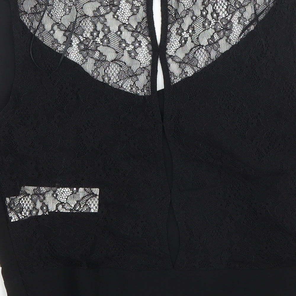 Womens UK Size XS Zara Black Basic Blouse