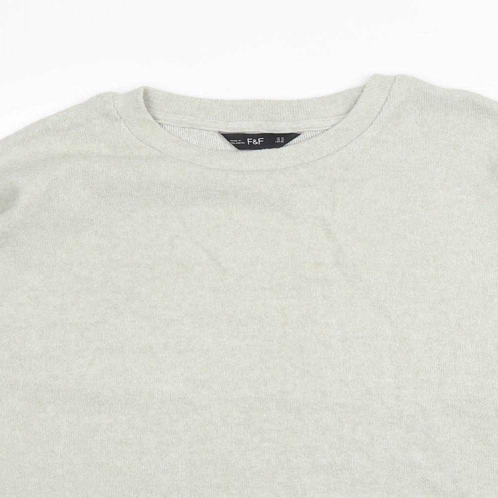 F&F Womens Green Round Neck  Viscose Pullover Jumper Size 14