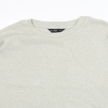 F&F Womens Green Round Neck  Viscose Pullover Jumper Size 14