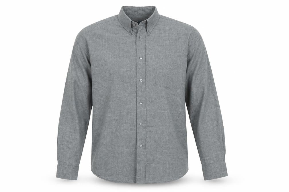 Mens UK Size L Matinee Grey  Button-Up Long Sleeve Casual Shirt