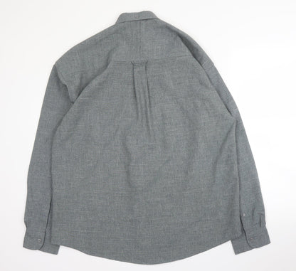Mens UK Size L Matinee Grey  Button-Up Long Sleeve Casual Shirt