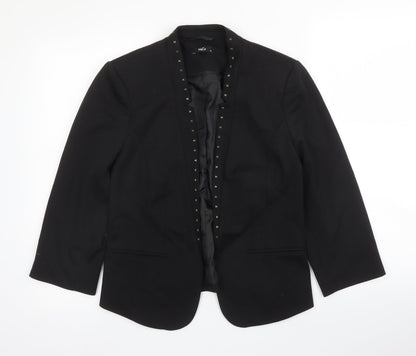 M&Co Womens Black  Viscose Jacket Blazer Size 10