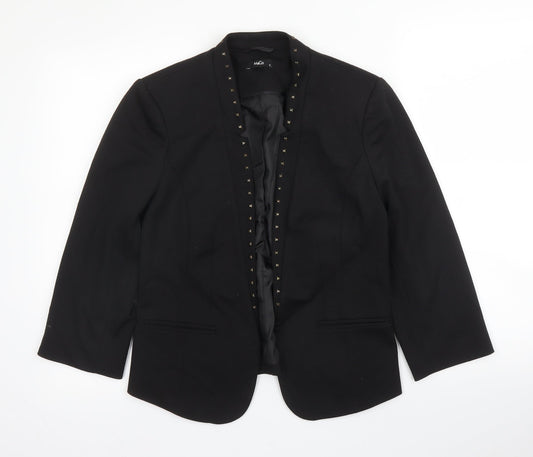 M&Co Womens Black  Viscose Jacket Blazer Size 10