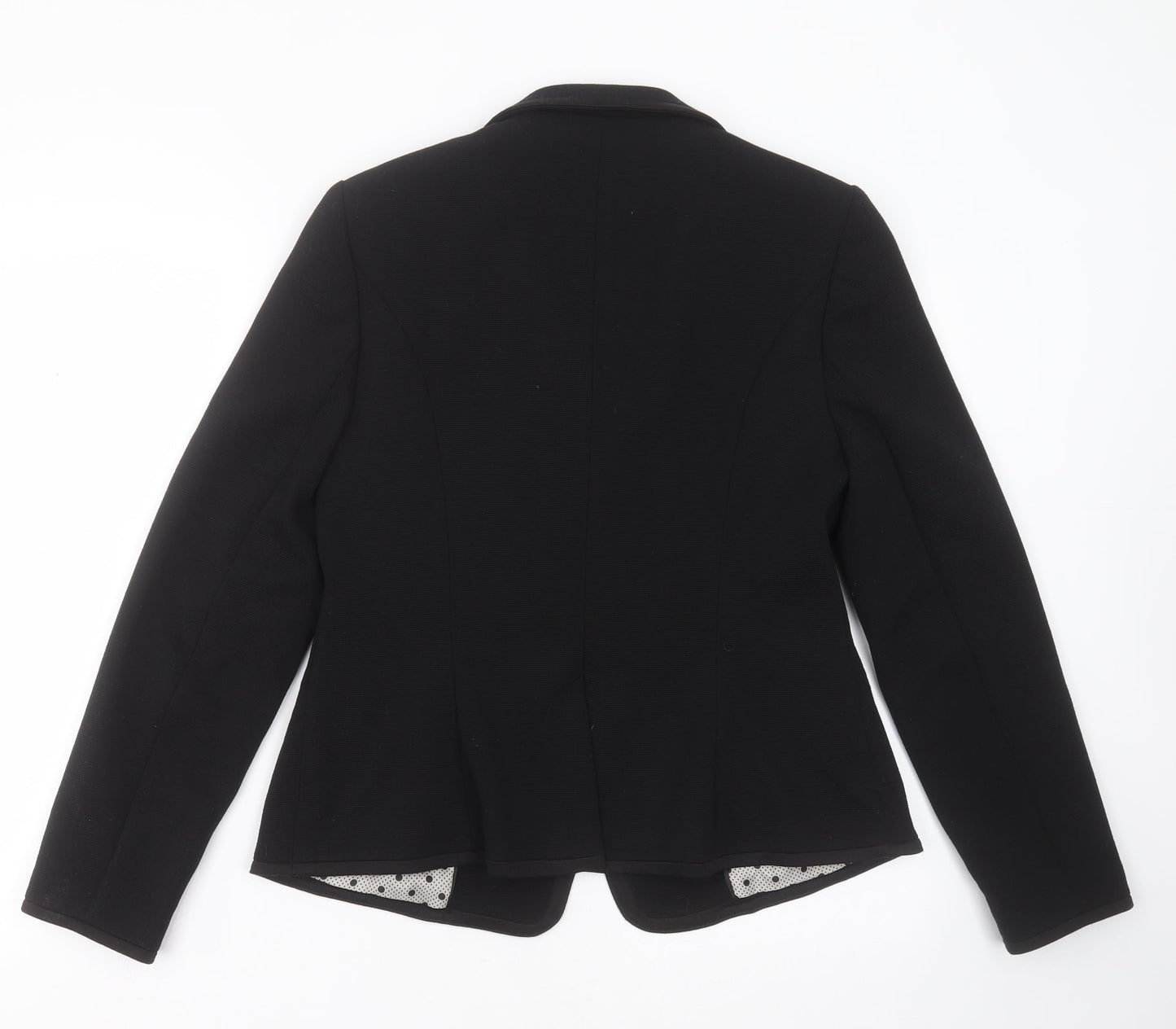 TU Womens Black Striped Polyester Jacket Blazer Size 14