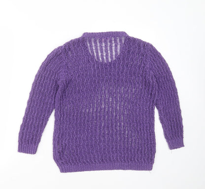 Womens UK Size M Marks and Spencer Purple Pullover Jumper