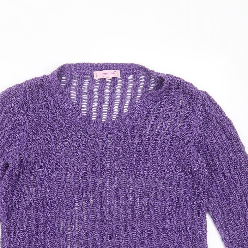 Womens UK Size M Marks and Spencer Purple Pullover Jumper