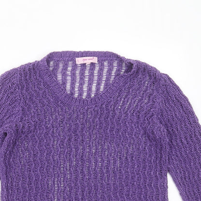 Womens UK Size M Marks and Spencer Purple Pullover Jumper