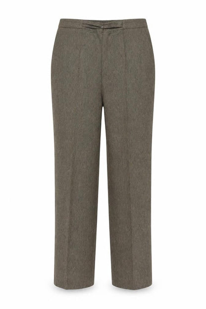 Bonmarché Womens Green Herringbone Polyester Trousers Size 12 L25 in Regular