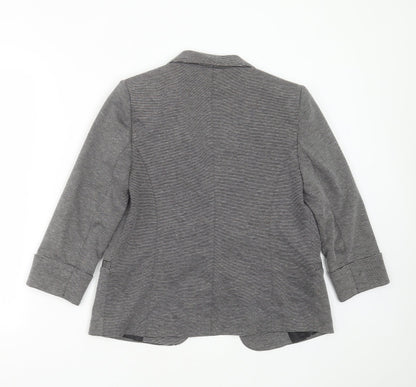 Principles Womens Grey Striped Viscose Jacket Blazer Size 10