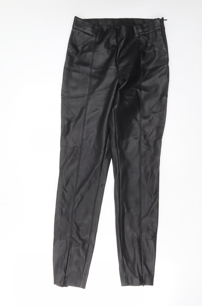 inditex Womens Black  Polyester Trousers  Size 28 in L29 in Slim