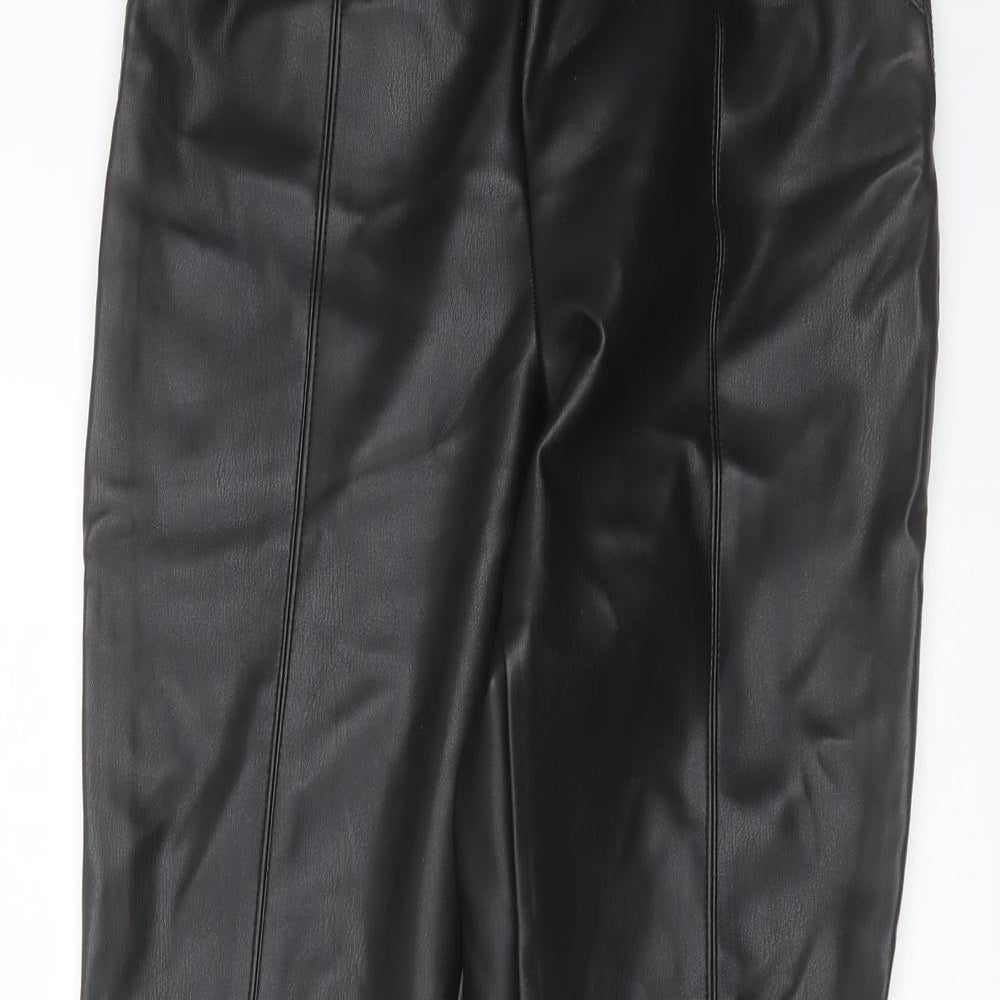 inditex Womens Black  Polyester Trousers  Size 28 in L29 in Slim