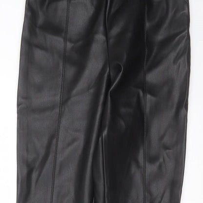 inditex Womens Black  Polyester Trousers  Size 28 in L29 in Slim