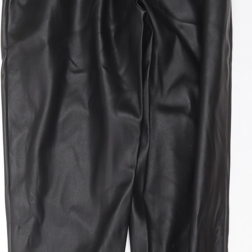 inditex Womens Black  Polyester Trousers  Size 28 in L29 in Slim