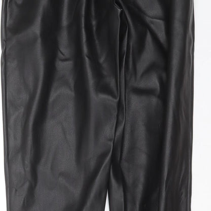 inditex Womens Black  Polyester Trousers  Size 28 in L29 in Slim