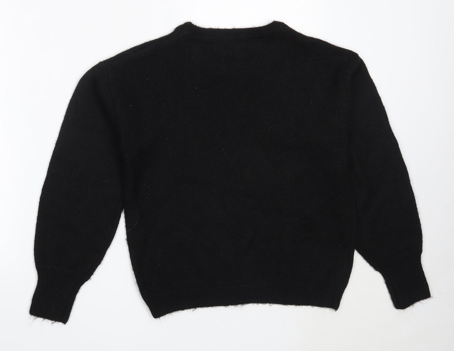George Womens Black Round Neck  Polyester Pullover Jumper Size S