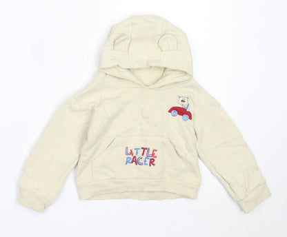 Little Precious Boys Beige  Cotton Pullover Jumper Size 6-9 Months