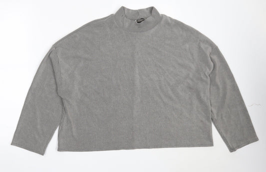 George Womens Grey High Neck  Polyester Pullover Jumper Size 14