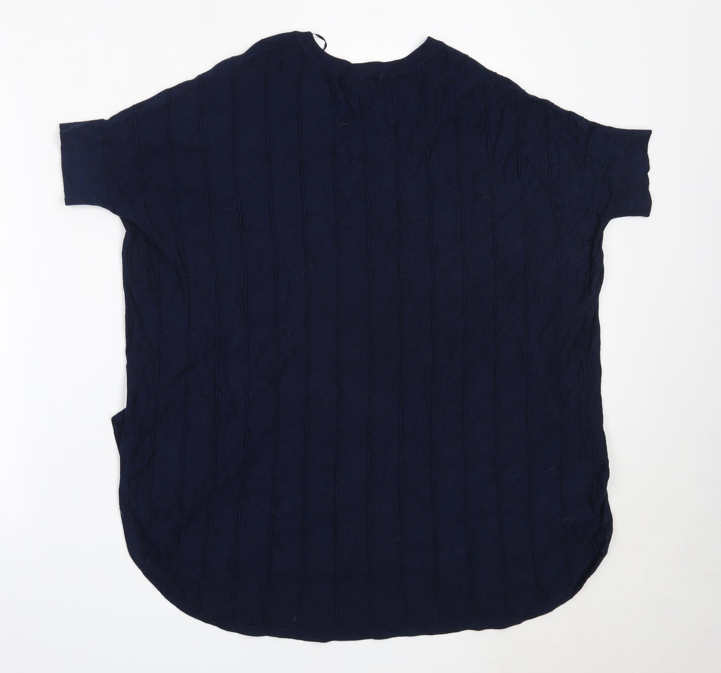 TU Womens Blue V-Neck  Viscose Pullover Jumper Size 10