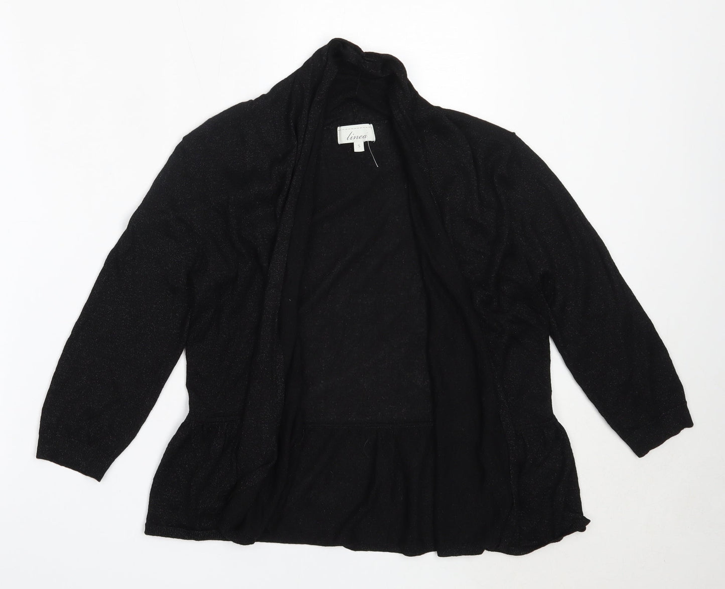 Linea Womens Black Round Neck  Viscose Cardigan Jumper Size S