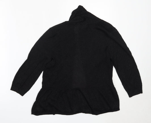 Linea Womens Black Round Neck  Viscose Cardigan Jumper Size S