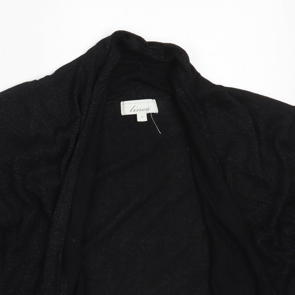 Linea Womens Black Round Neck  Viscose Cardigan Jumper Size S