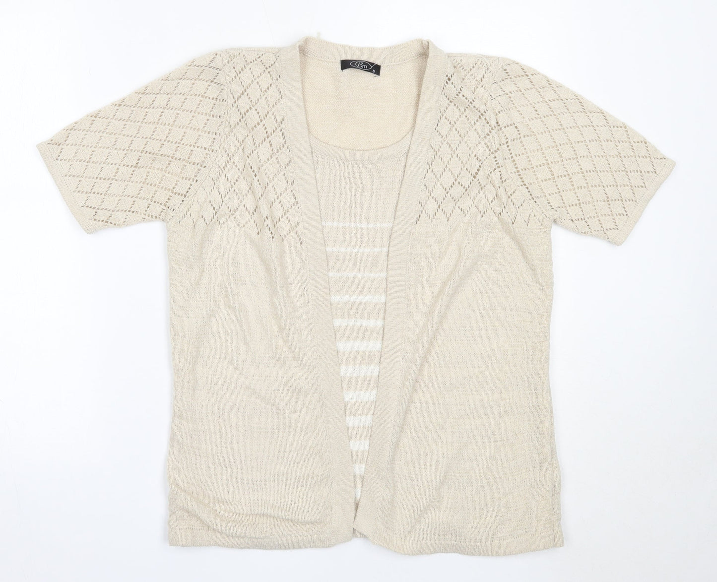 Womens UK Size S BM Beige Cardigan Jumper