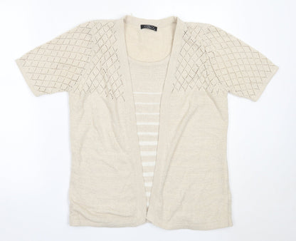 Womens UK Size S BM Beige Cardigan Jumper