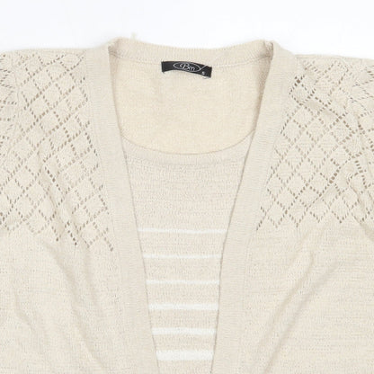 Womens UK Size S BM Beige Cardigan Jumper