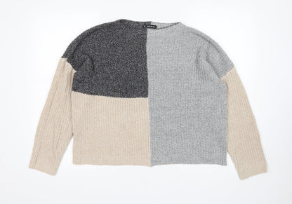 Shein  Womens Multicoloured Round Neck  Acrylic Pullover Jumper Size S