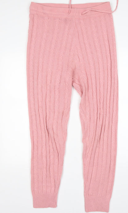 Womens UK Size L PRETTYLITTLETHING Regular Fit Sweatpants Pink Trousers