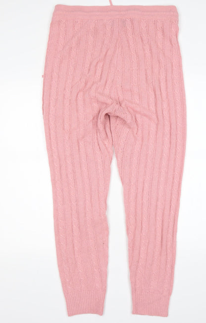 Womens UK Size L PRETTYLITTLETHING Regular Fit Sweatpants Pink Trousers
