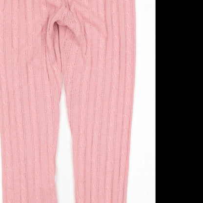 Womens UK Size L PRETTYLITTLETHING Regular Fit Sweatpants Pink Trousers