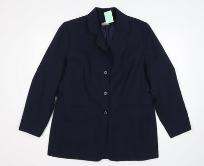 Womens UK Size 16 Preworn Regular Blue Suit Jacket