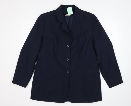 Womens UK Size 16 Preworn Regular Blue Suit Jacket