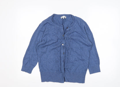 RJR.John Rocha Womens Blue Round Neck   Cardigan Jumper Size 10