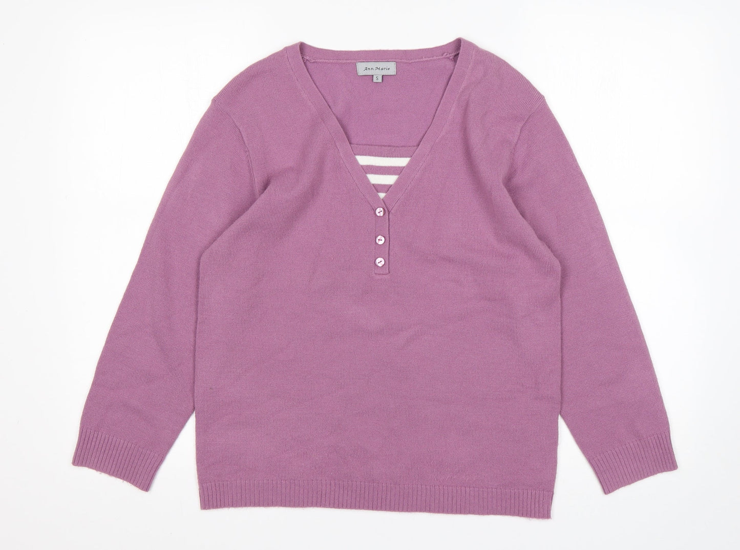 Womens UK Size S Ann Marie Purple Pullover Jumper
