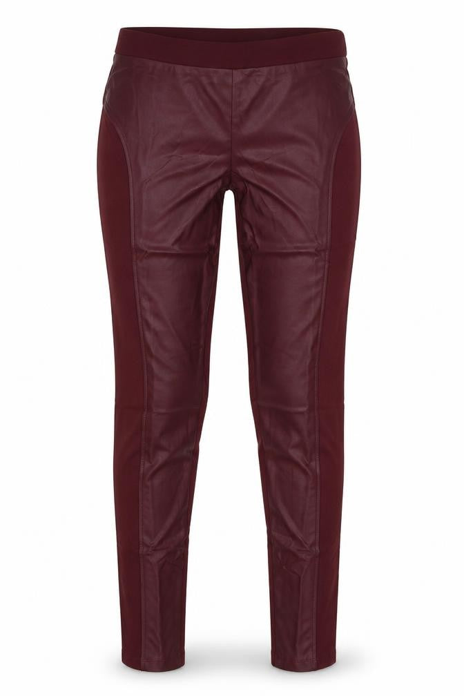Front view of ESMARA women’s purple polyurethane jegging jeans, size M, 30-inch leg regular
