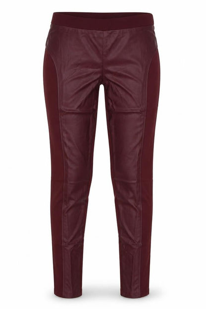 Front view of ESMARA women’s purple polyurethane jegging jeans, size M, 30-inch leg regular