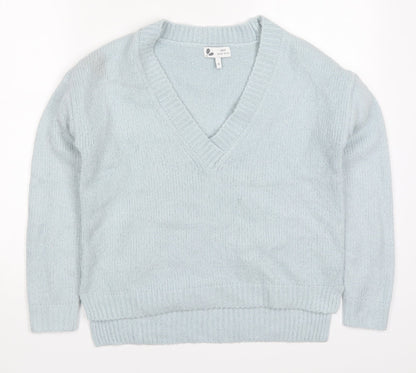 NEXT Womens Blue V-Neck  Acrylic Pullover Jumper Size 8