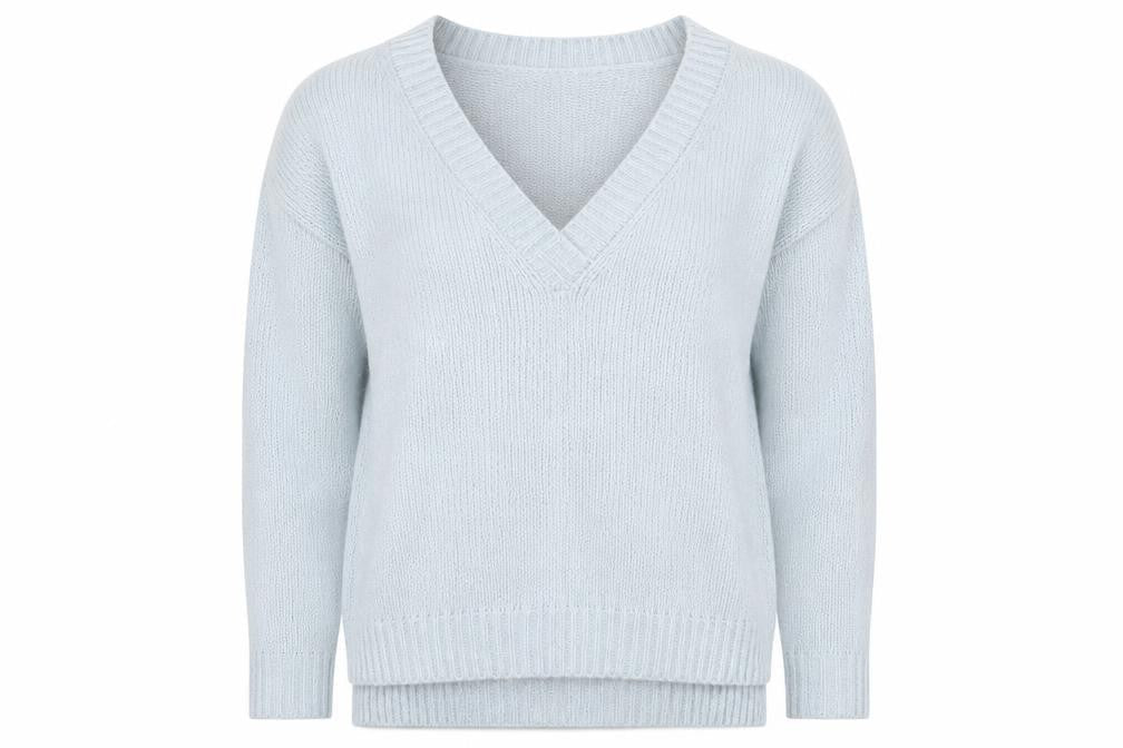 NEXT Womens Blue V-Neck  Acrylic Pullover Jumper Size 8