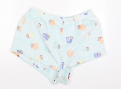 Preworn Womens Blue Spotted Cotton Mom Shorts Size 2XL  Regular  - Cupcake Print Pyjama Pants