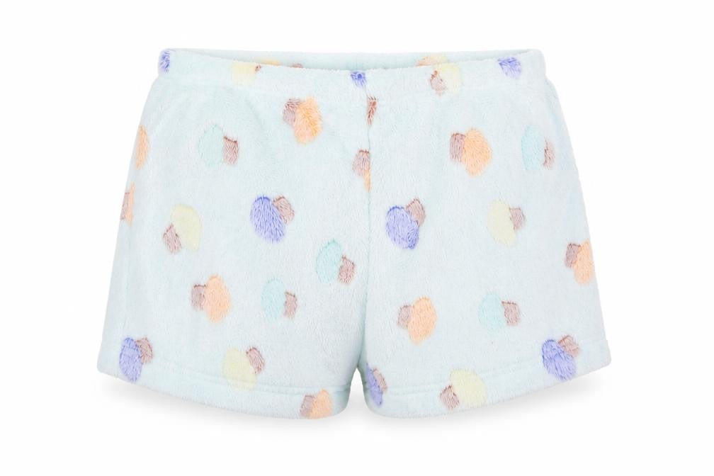 Front view of Preworn women’s blue spotted cotton mom shorts, size 2XL, regular - cupcake print pyjama pants