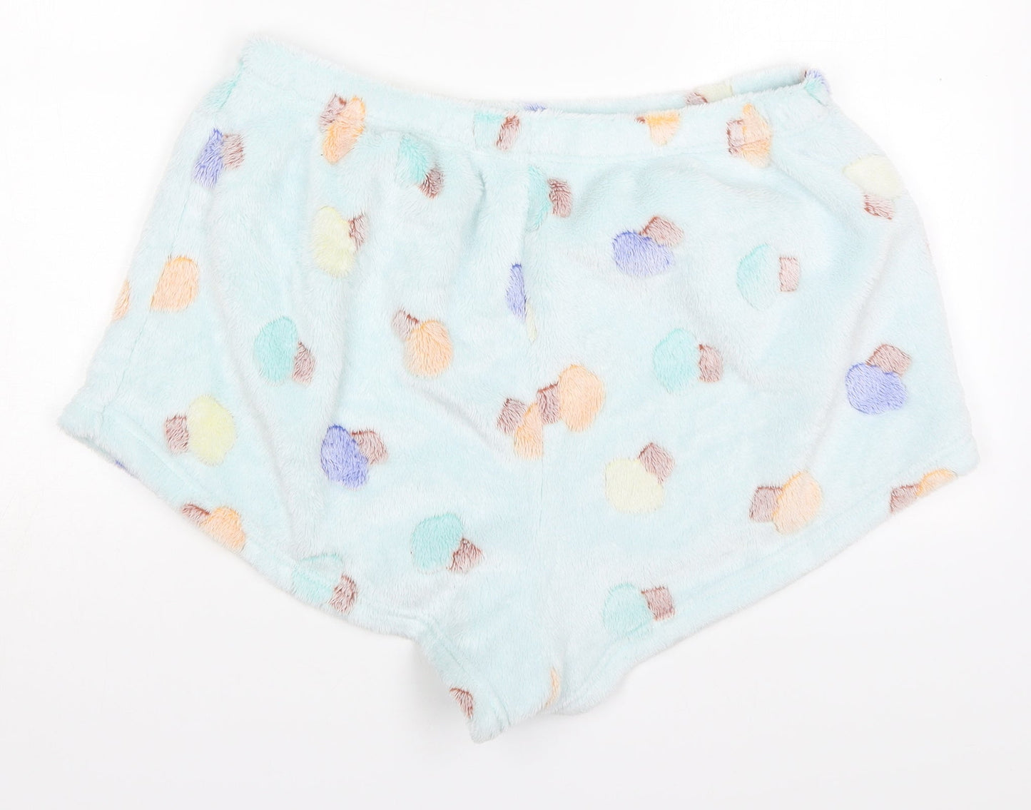 Preworn Womens Blue Spotted Cotton Mom Shorts Size 2XL  Regular  - Cupcake Print Pyjama Pants