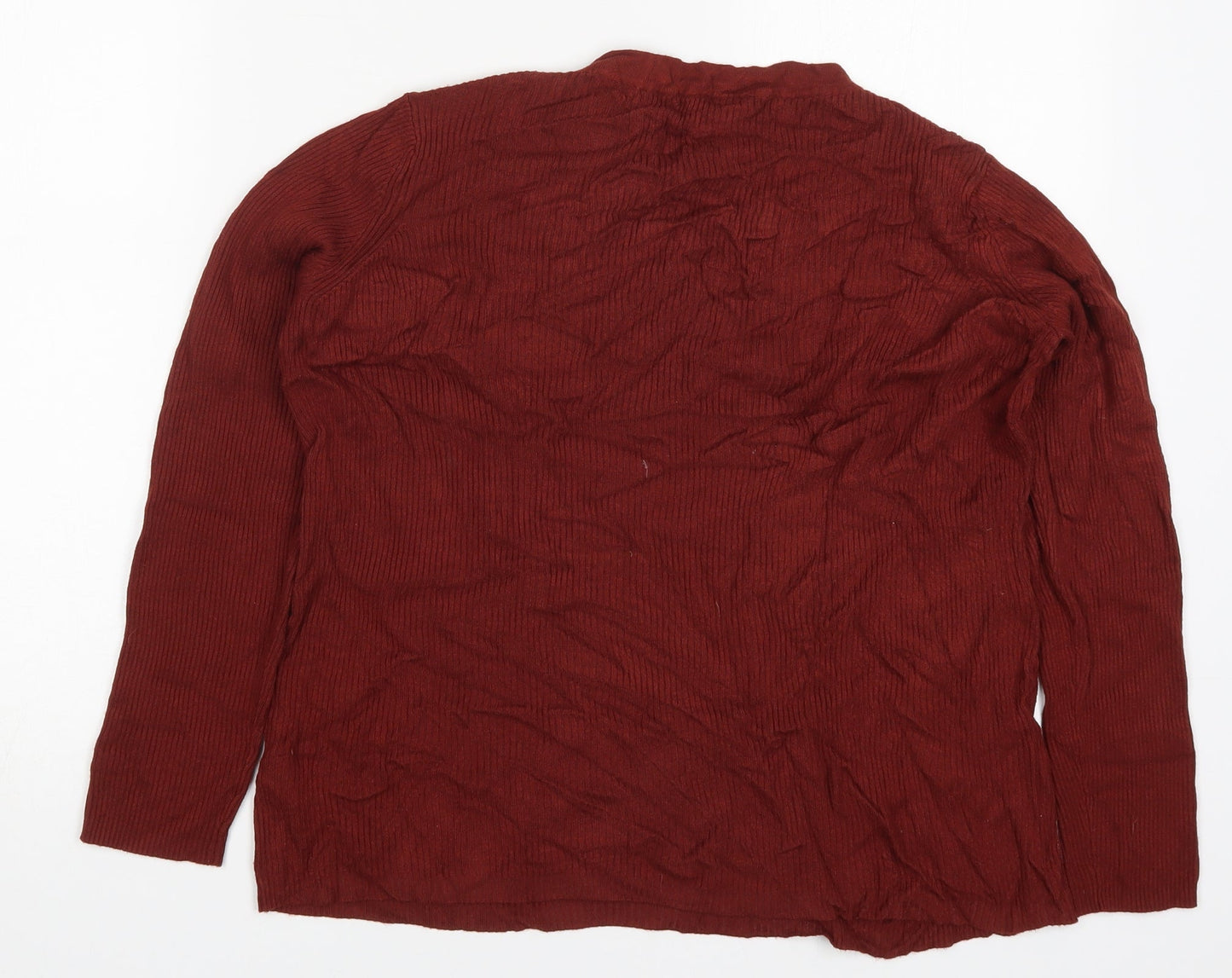 TU Womens Red Round Neck  Viscose Pullover Jumper Size 16