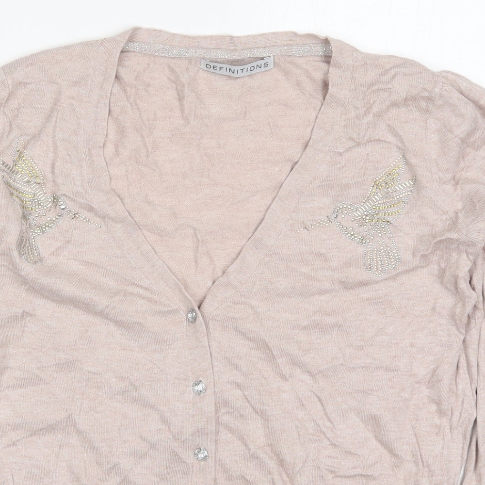 Womens UK Size 12 Definitions Pink Cardigan Jumper