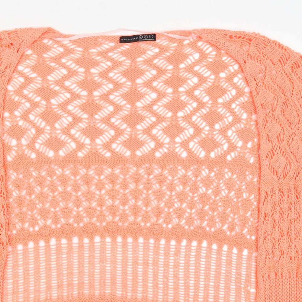 Atmosphere Womens Pink V-Neck  Acrylic Cardigan Jumper Size L