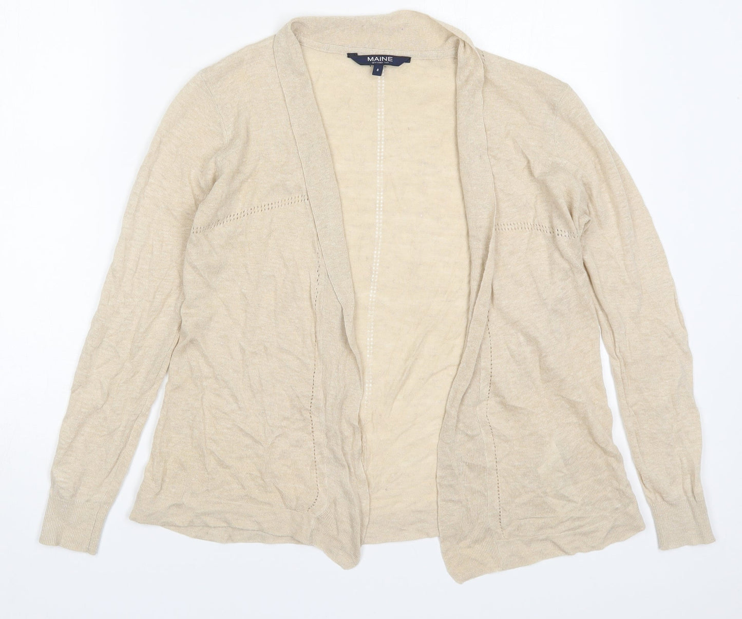 Womens UK Size 8 Maine Beige Cardigan Jumper