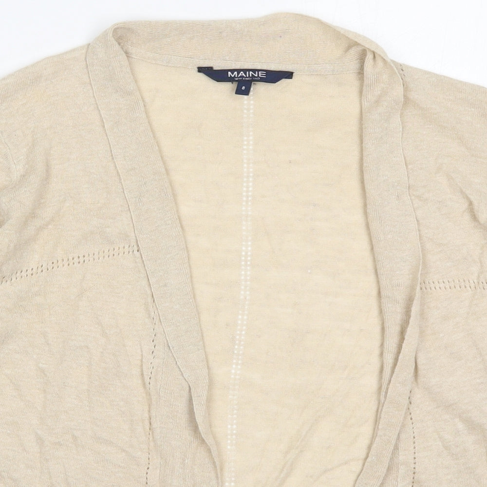 Womens UK Size 8 Maine Beige Cardigan Jumper