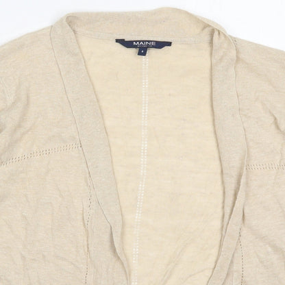 Womens UK Size 8 Maine Beige Cardigan Jumper